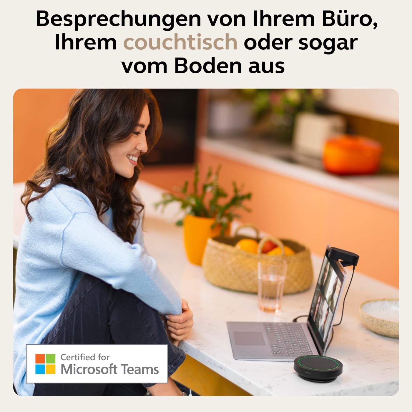 Jabra Speak2 40 Portable Speakerphone, 4 Noise Canceling Microphones, 50mm Full Range Speaker, with USB-A and USB-C, for Zoom and Google Meet Certified, Dark Gray - 2740-209