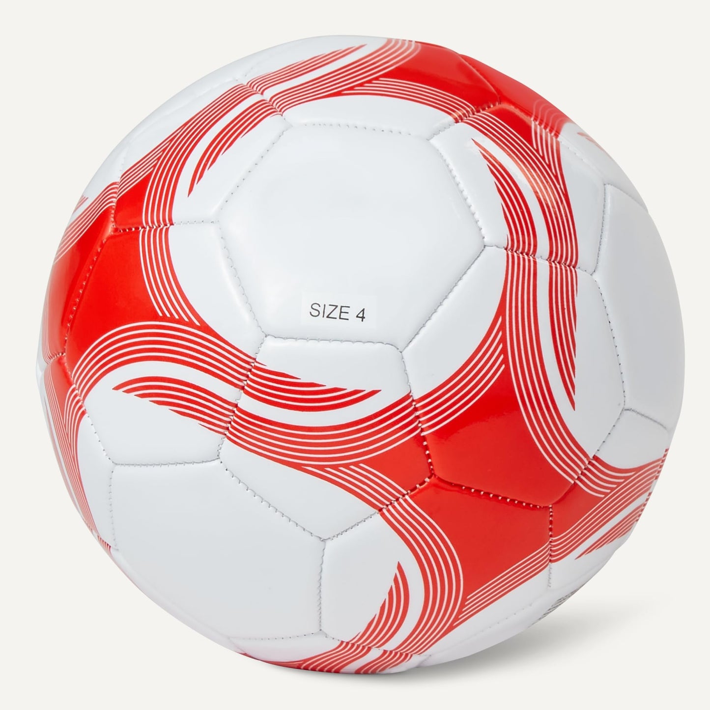 Amazon Basics 6 Pack Size 4 Footballs with Pump and Bag - Training Ball Set, PVC Construction, Butyl Bladder, Machine Stitched Practice Balls for Teams, Schools, Camps, White and Red - GYPSB-46