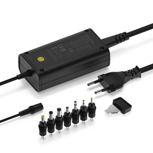 Ansmann 12V power supply APS 2250H power plug up to max. 2250mA (7 universal adapter plugs) power adapter for small electrical appliances adjustable from 12-24 volts, 1201-0026