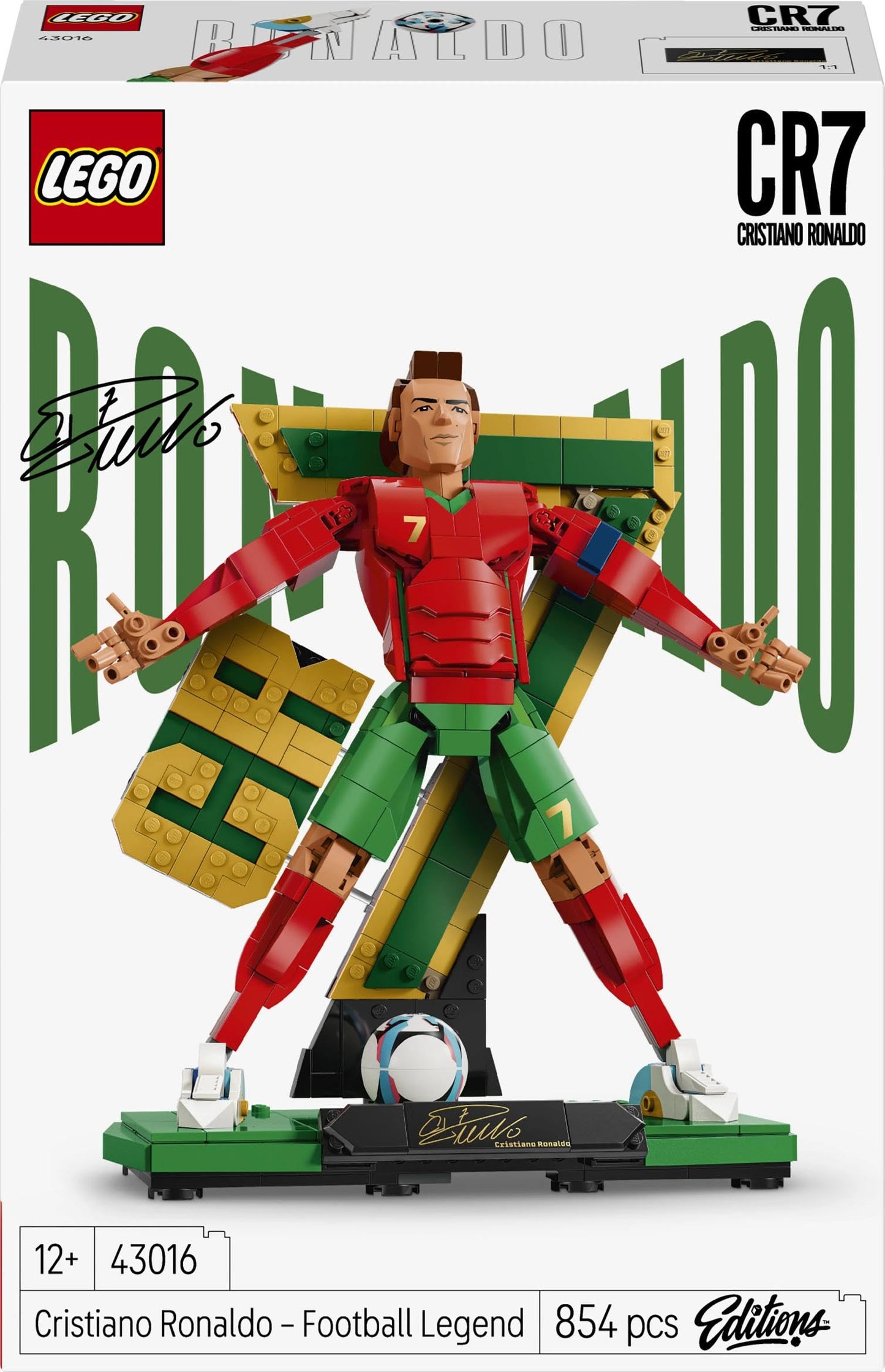 LEGO Editions Cristiano Ronaldo - Football Legend Toy - 3D Figures Model Building - DIY Children's Room Decoration - Gift for Boys, Girls from 12 Years and Adult Sports Fans - 43016