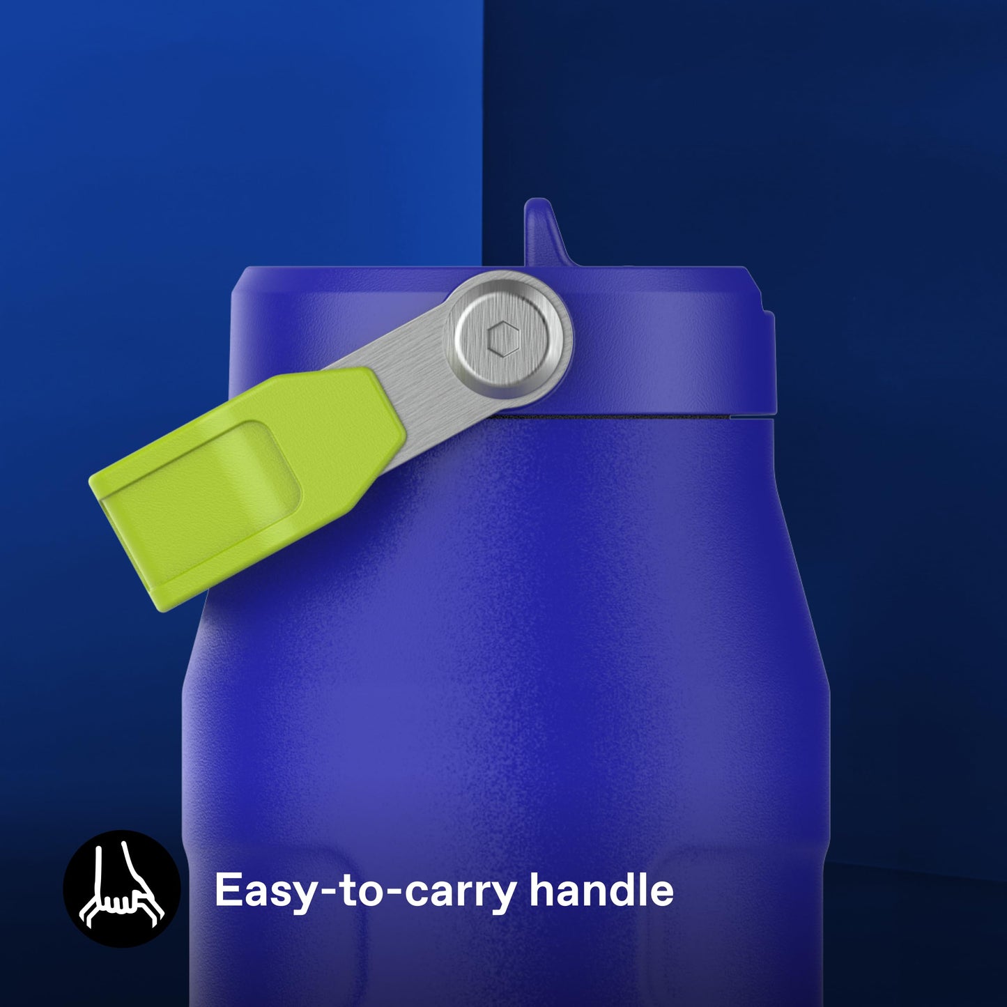 Stanley 1913 Flip Straw Drinking Bottle with Straw 1.06L - Thermal Mug Cools for 17 Hours - Ice Cold for 4 Days - BPA Free - Leakproof - For Cup Holders - Dishwasher Safe - Cobalt Chartreuse - 100000117861