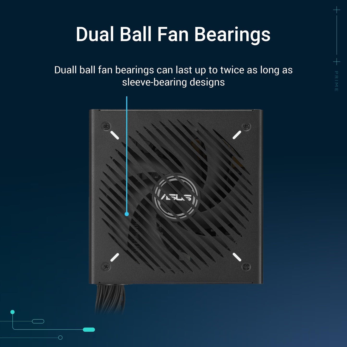 ASUS Prime 650W Bronze Black Gaming Power Supply (650 Watt, Dual Ball Bearing Fan, ATX12V, 80+ Bronze Certification, 135mm Fan, DIY Friendly CPU Power Connector, Etched Cables) - 90YE00Y1-B0NA00