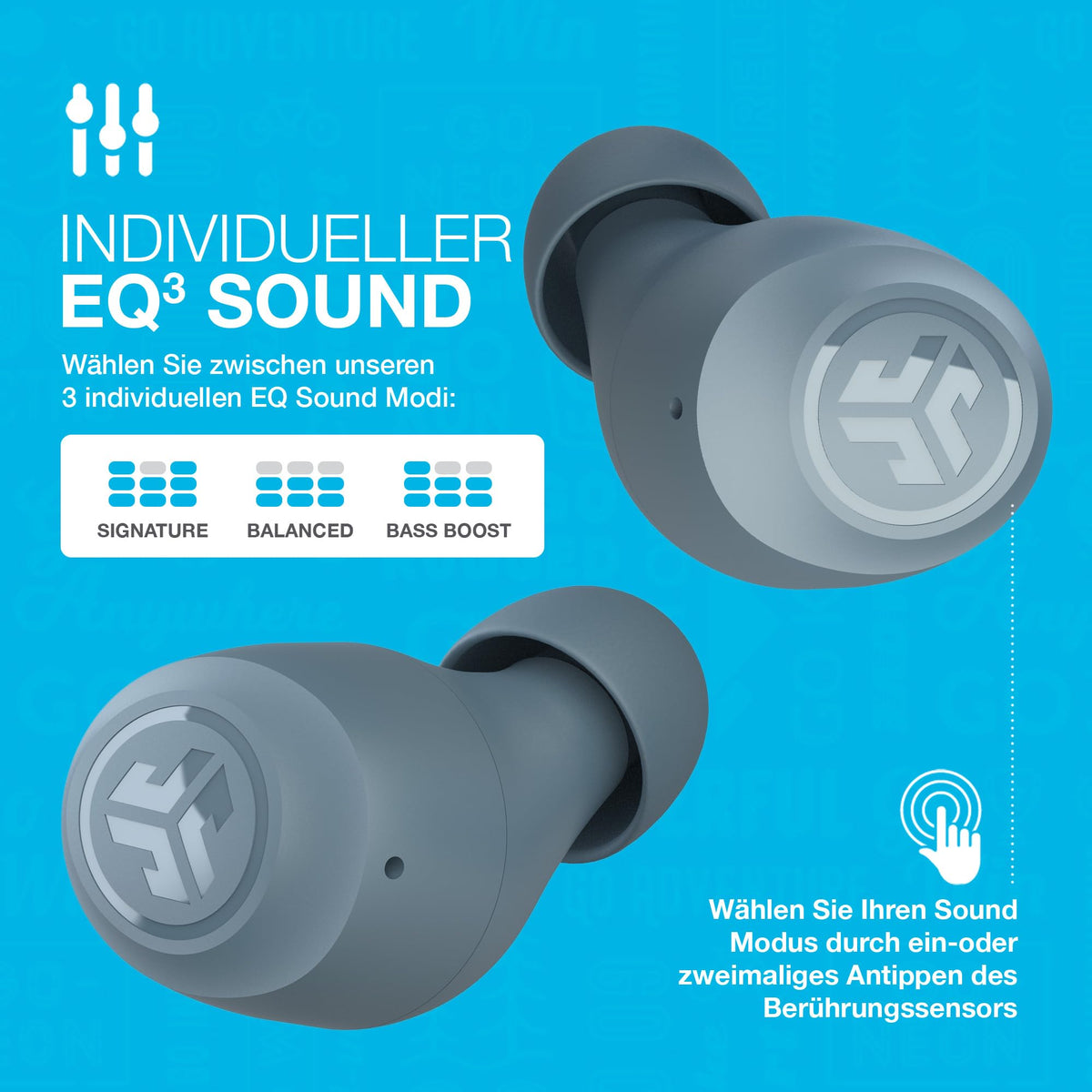 JLab Go Air Pop True Wireless Copfhörer - Bluetooth 32+ Std., Schiefer - EBGAIRPOPRSLT124