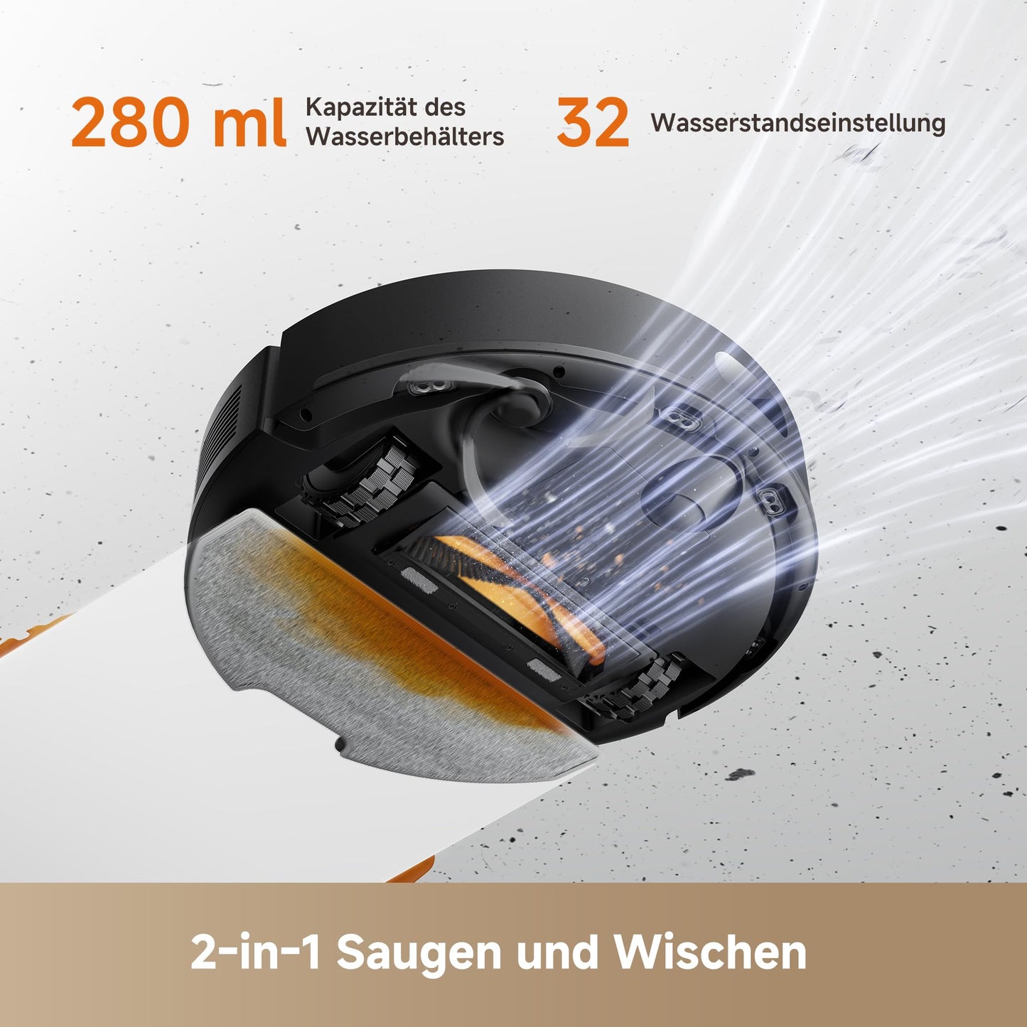 dreame D20 Air Plus robot vacuum and mop with 20,000 Pa suction power, tangle protection, self-draining dock, deep carpet cleaning and smart navigation. - RLF41GD