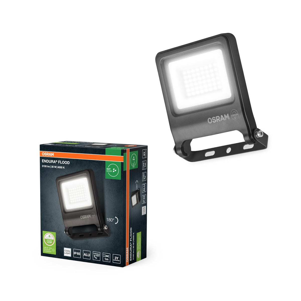 Osram ENDURA FLOOD PC LED Floodlight 30W 4000K Gray - 4099854486081