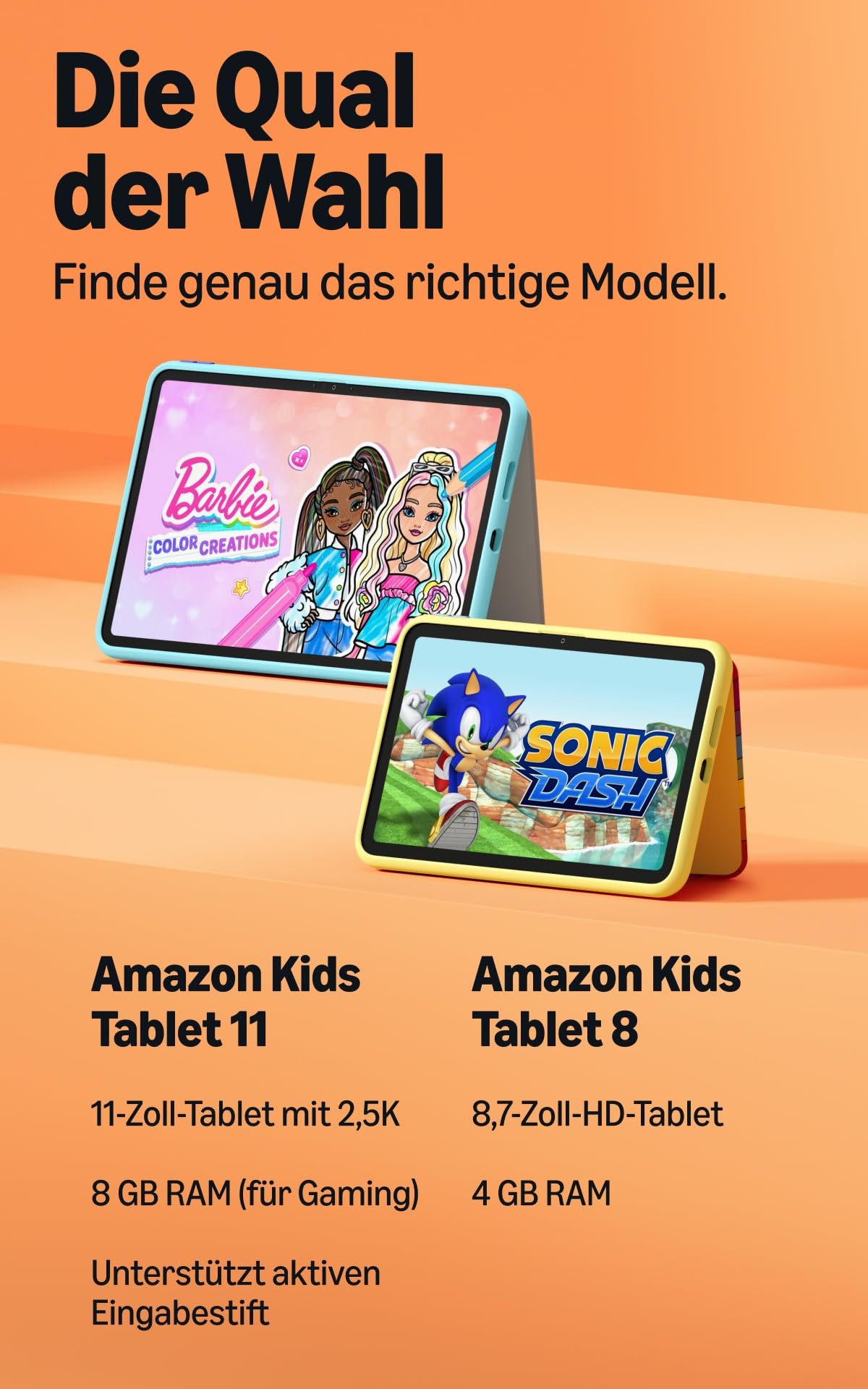 Amazon Kids Tablet 8 (latest generation), suitable for ages 6 and up, 8.7-inch HD display, all-day battery life, 1 year of Kids+ with videos, apps, games, and books, including a slim case (Barbie Club 59) - RL3YT5