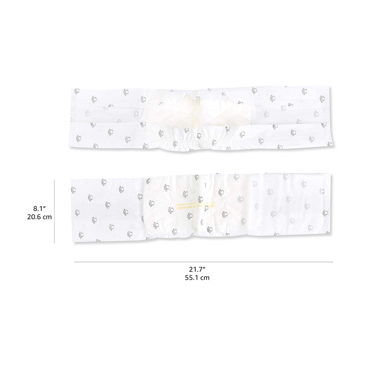Amazon Basics Disposable Dog Diapers for Male Dogs, Size S, White, 50-Pack