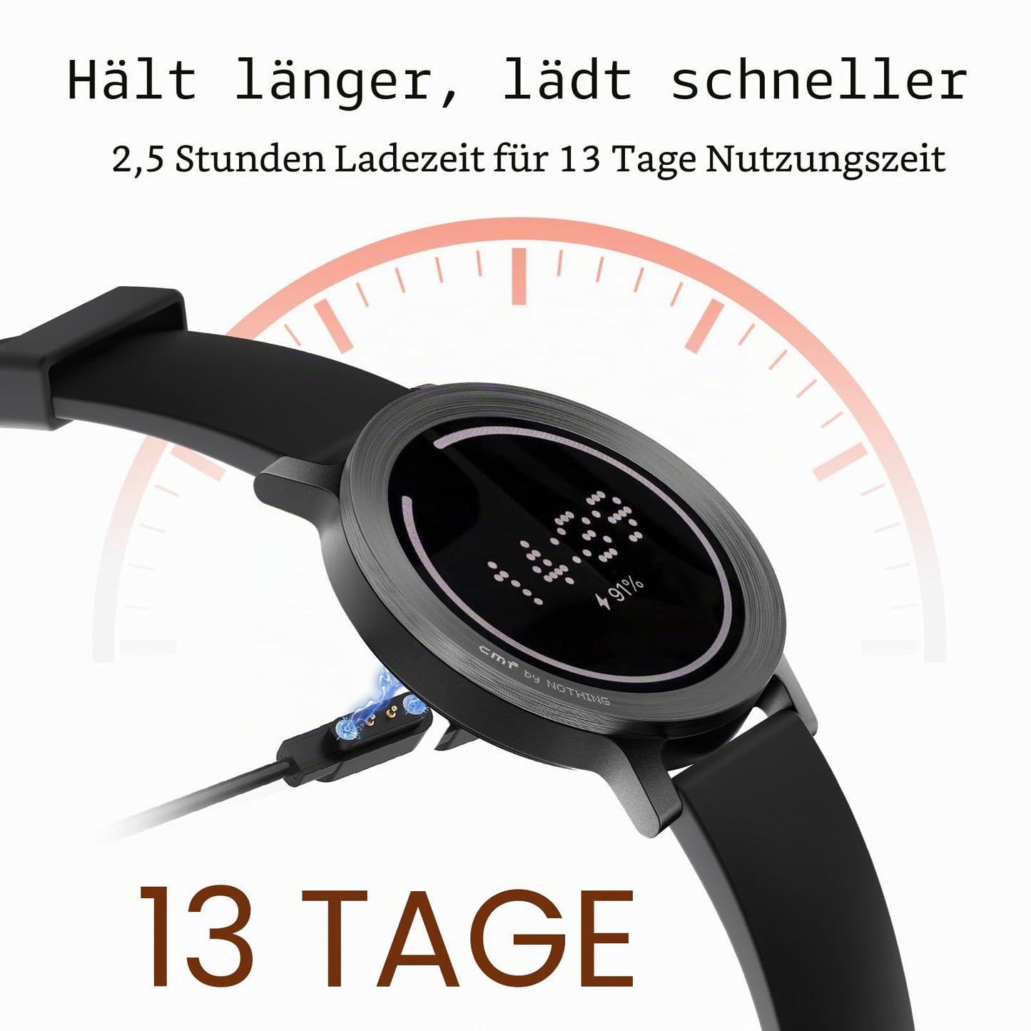 CMF Watch 3 Pro - Smartwatch 1.43" AMOLED, 13 Day Battery, Dual GPS, Bluetooth Calls with AI Noise Reduction, Heart Rate & Sleep Tracking - Orange - D399