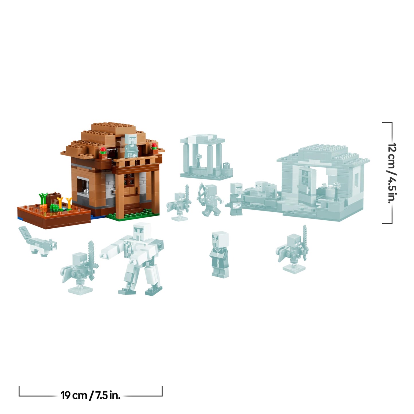 LEGO Minecraft Attack of the Magician on the Village - Model with Garden - 11 Figures Including Bricklayer & Iron Golem - Room Decoration for Children - Gaming Gift for Boys, Girls and Fans from 9 Years - 21596