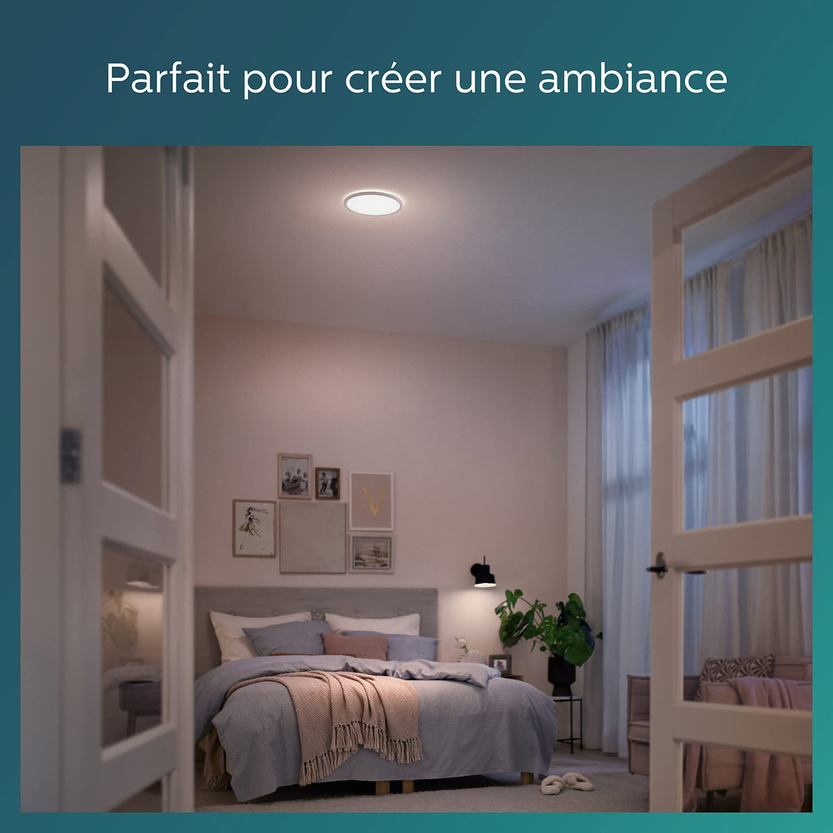 Philips LED SceneSwitch Ceiling Light (18 W), 3 brightness levels, cool white light, energy-saving room lighting with EyeComfort, white, 30cm - 915005776801