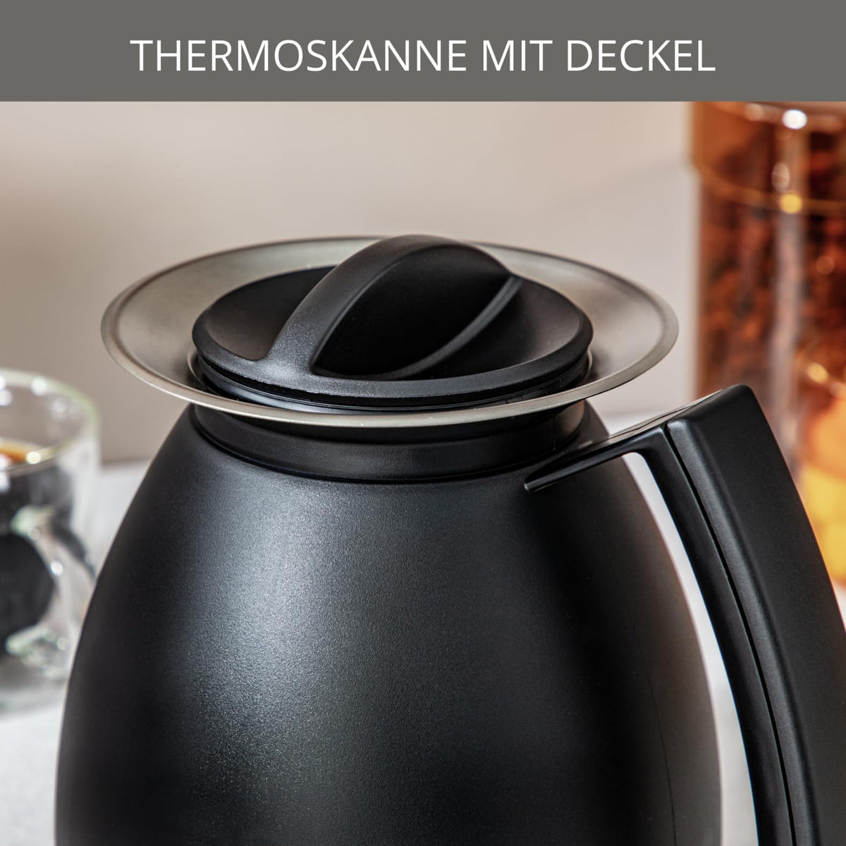 KRUPS Duothek Thermo Filtru de cafea, două carafe izolate separate și procese de preparare, performanță de izolare foarte bună, comutator de pornire și oprire cu lumini de control, 2 x 8 cești, Negru, KT8501