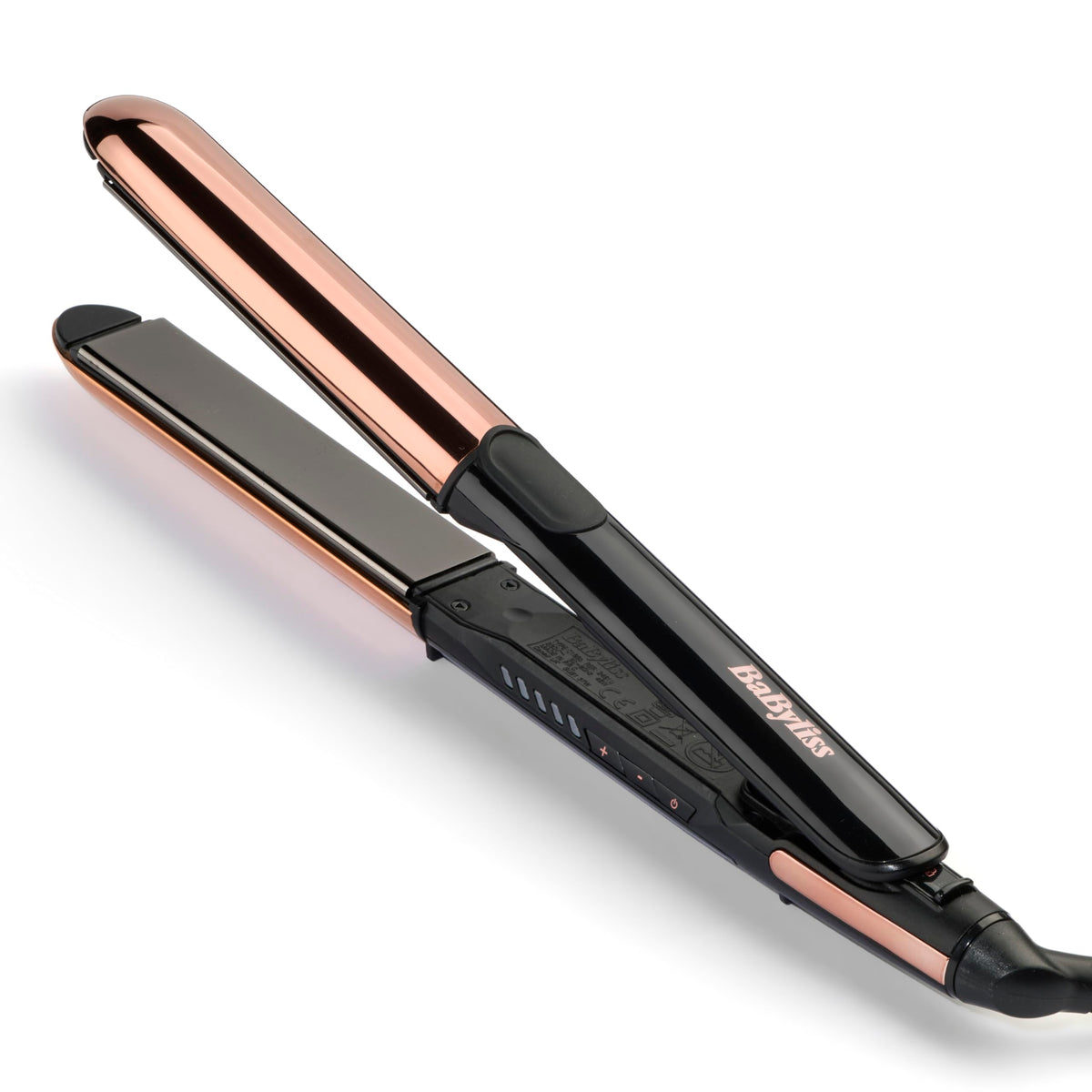 BaByliss Straight And Curl Brilliance Placă de îndreptat – Plăci din titan, tehnologie anti-frizz cu ioni, încălzire rapidă în 15 secunde, bucle și îndreptare, 5 niveluri de temperatură până la 235°C, ST482E