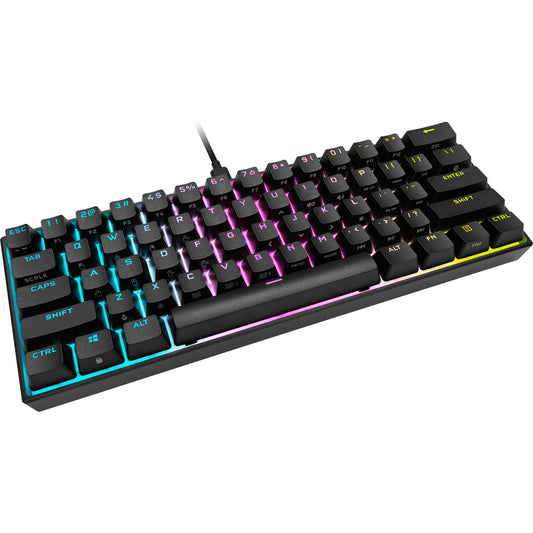 Corsair K65 RGB MINI 60% Mechanical Gaming Keyboard (Customizable RGB Lighting for Individual Keys, CHERRY MX SPEED Switches, PBT Double-Shot Keycaps, AXON Technology) QWERTZ, Black - CH-9194014-DE