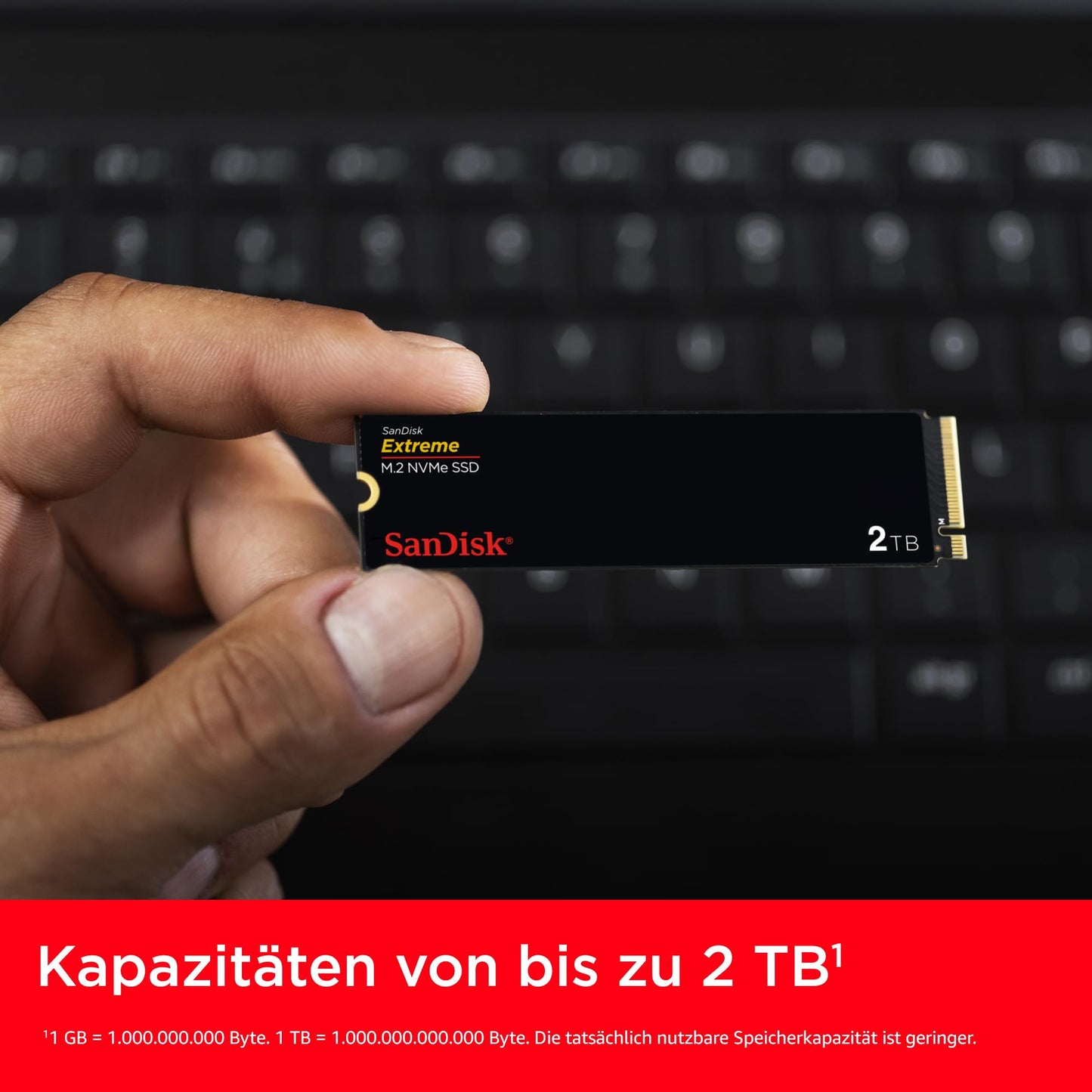 SanDisk Extreme M.2 NVMe SSD 2 TB (Internal SSD, PCIe Gen 4.0, up to 5,150 MB/s, nCache technology, 5 year warranty) - SDSSDX3N-2T00-G26
