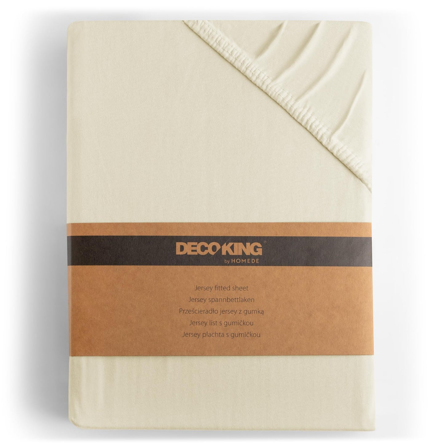 DecoKing fitted sheets 200x220 220x240 cm 100% combed cotton beige fitted sheets jersey box spring bed Amber 200 x 220 220 x 240