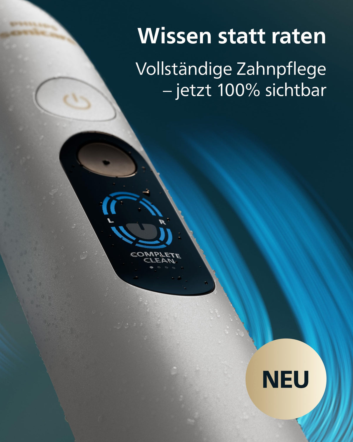 Philips Sonicare Next-Generation DiamondClean 8500 electric toothbrush - featuring smart pressure control and 18 settings, Powder White, HX8515/11