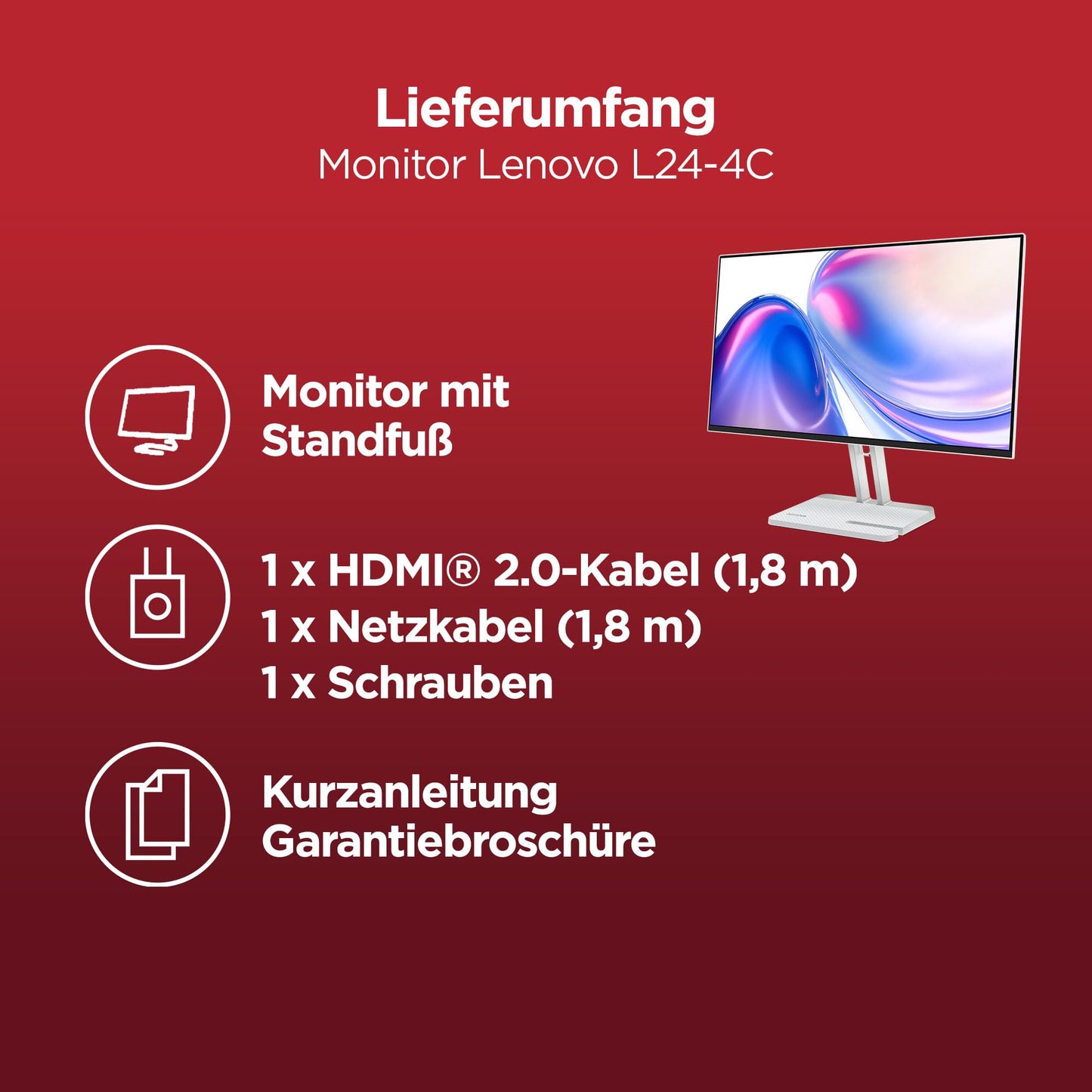 Lenovo L24-4C | 24" Full HD WLED Monitor - 67DDKAC6EU