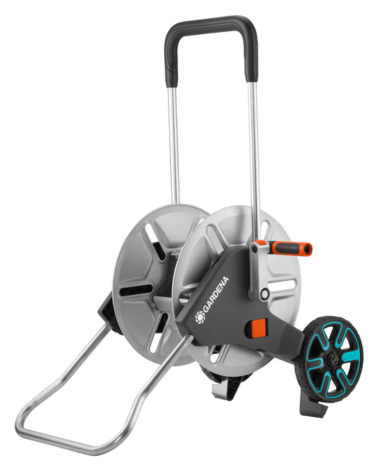 Gardena CleverRoll M metal: hose trolley with up to 60 m capacity, particularly stable, stable hose guide, drip stop (18541-20)