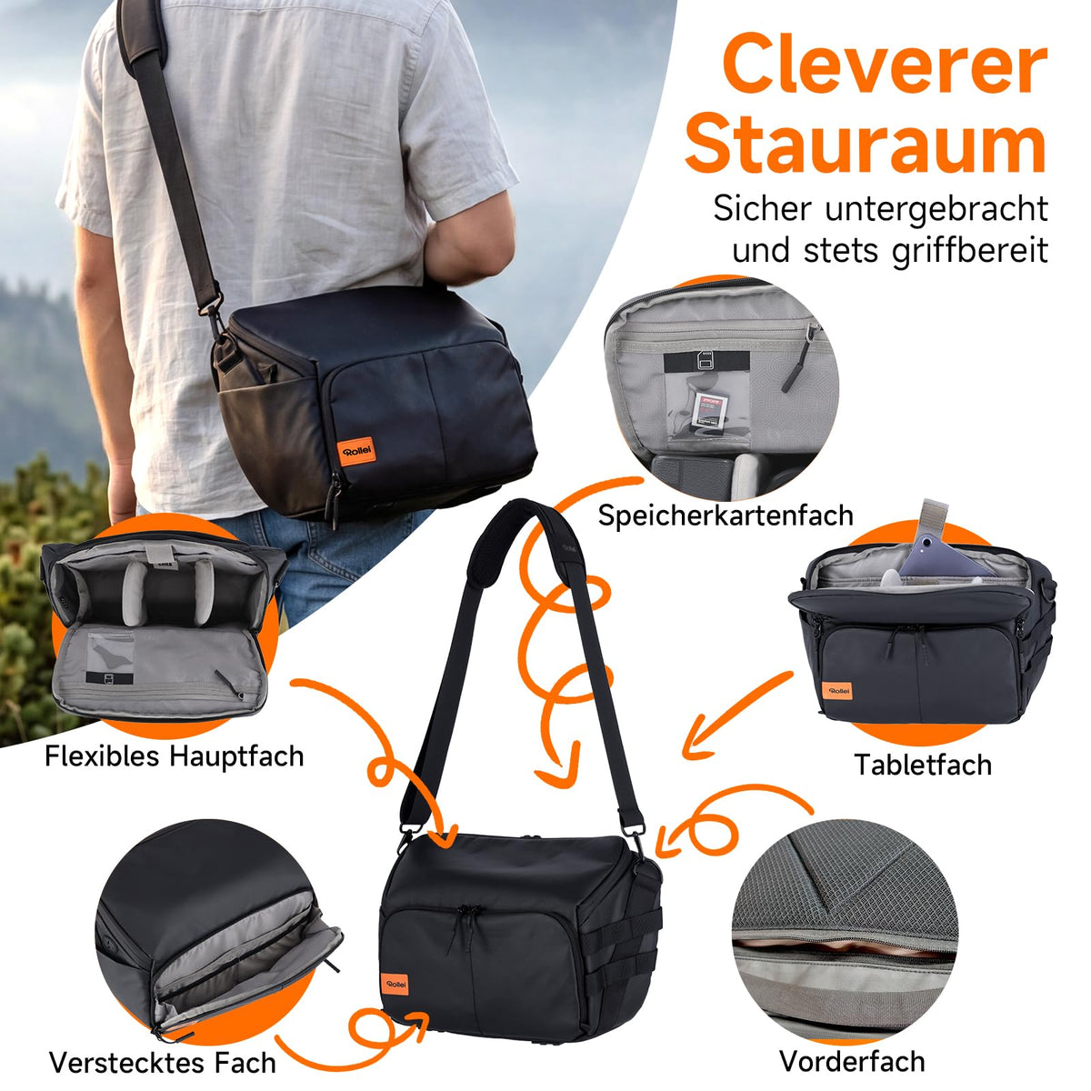 Camera bag, Rollei Fotoliner Ocean Bag L camera bag large photo bag - 27526