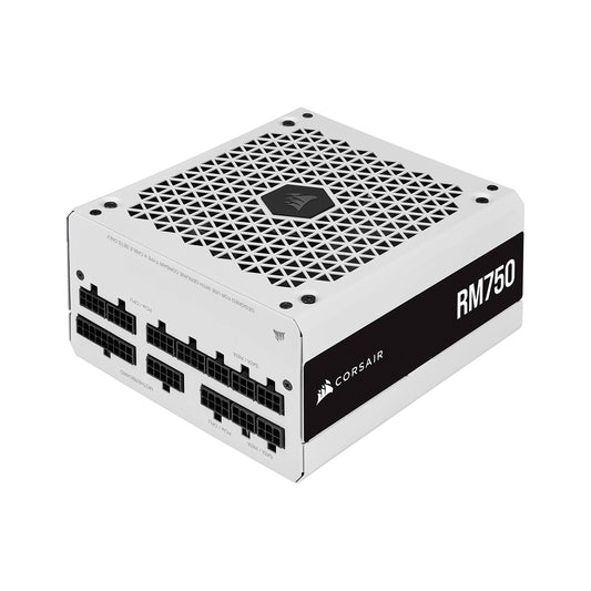 Corsair RM750 (2021), RM Series, 750 Watt 80 Plus Gold Fully Modular ATX Power Supply (Three EPS12V Connectors, Quiet Operation, Zero RPM Fan Mode, Capacitors Rated for 105 °C) White - CP-9020231-EU