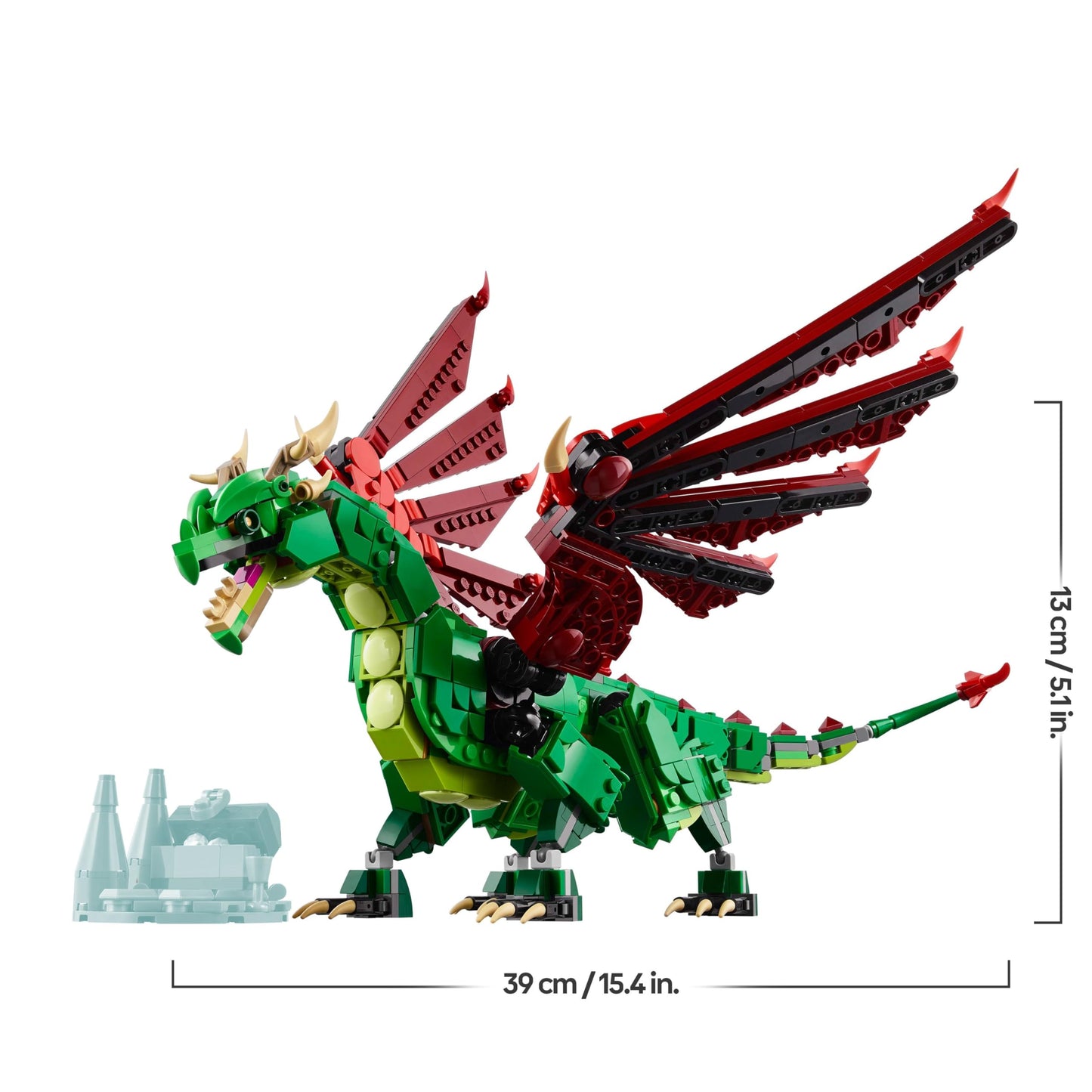 LEGO Creator 3in1 Green Dragon - Toy - Convertible into toy sea snake or phoenix figure - Building toy with animals for children - Birthday gift for boys and girls aged 9 and up 31161