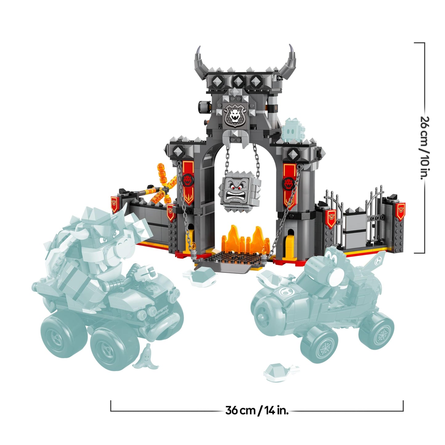 LEGO Super Mario: Mario Kart - Bowser's Castle - Interactive toy with 2 cars and 4 figures with Yoshi - Creative playset for children - Gamer gift for boys and girls aged 9 and up - 72039