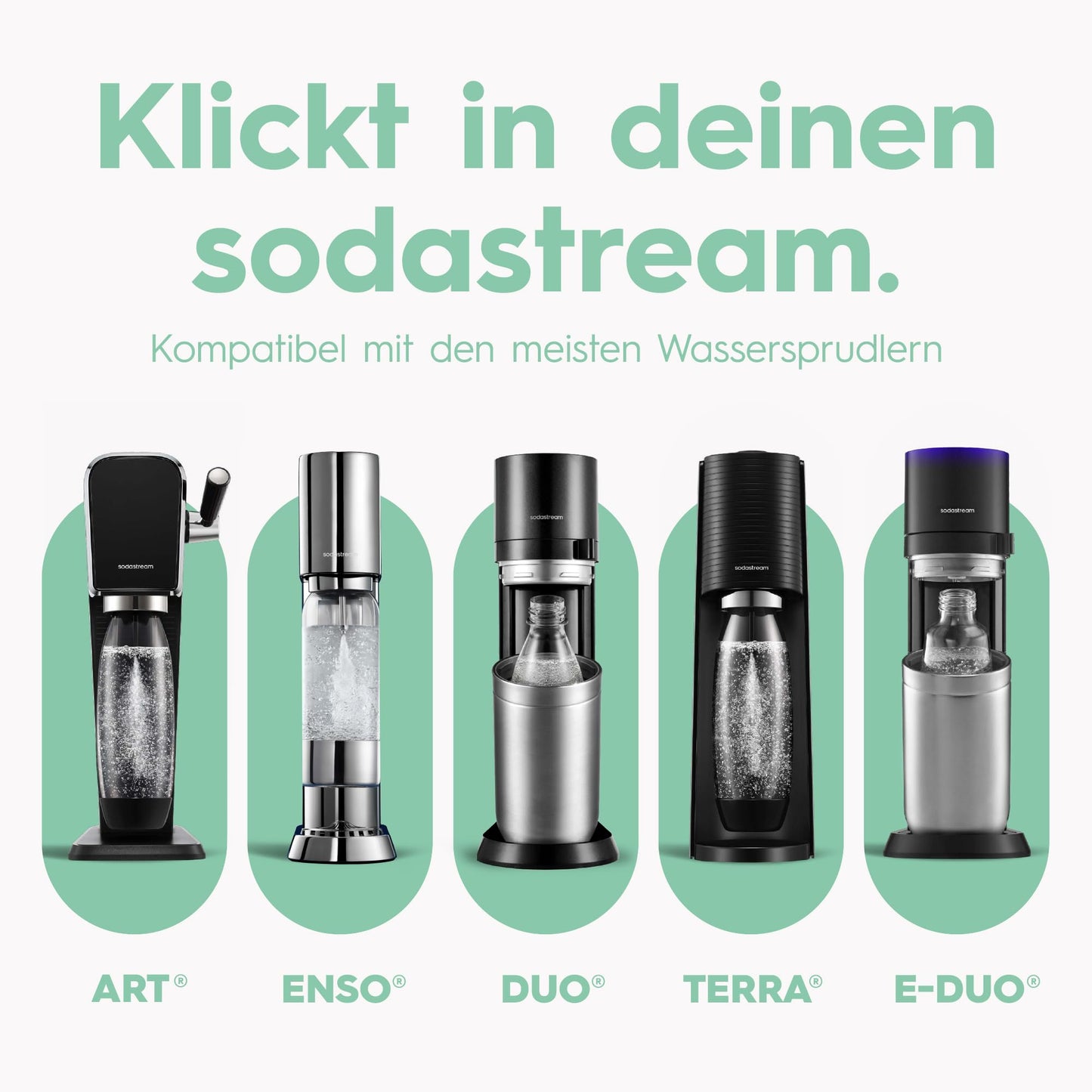 sodastream fizz & go stainless steel bottle 0.9L, thermos bottle, mint green - 1062412980