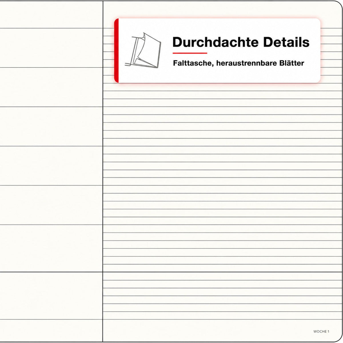 LEUCHTTURM1917 Calendar săptămânal 2027 Compoziție (B5) cu caiet - Planificator de întâlniri german, Verde pădure, ianuarie-decembrie 2027, Prezentare generală săptămânală în stânga + Pagina de note în dreapta - 400043