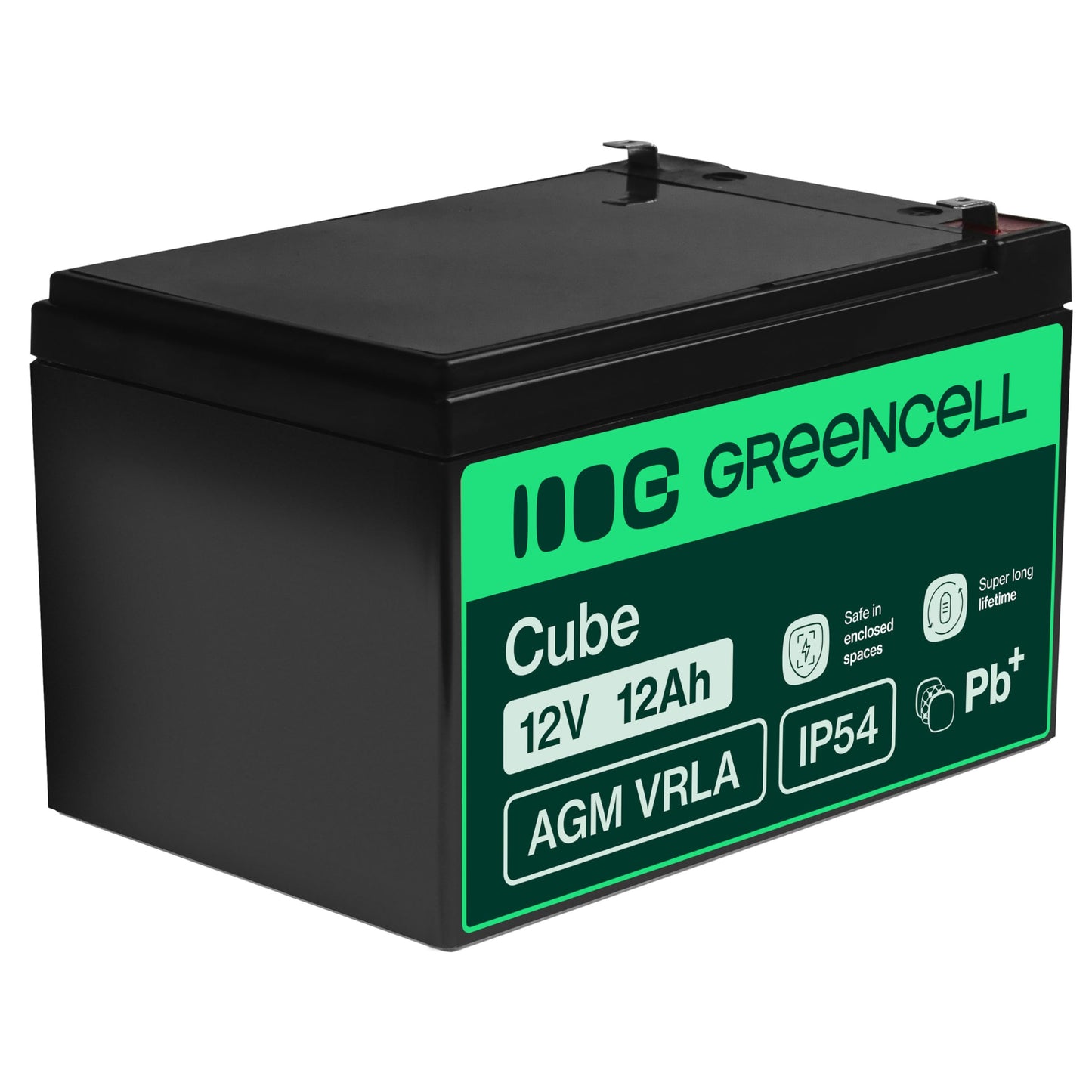 Green Cell AGM 12V 12Ah Battery VRLA Lead Battery Lead Battery Replacement Battery Gel Battery Battery Cycle Resistant Unmanned Toys, Electric Toys, Alarm, Emergency Power, Children's Vehicles, Children's Quad, Black - AGM07
