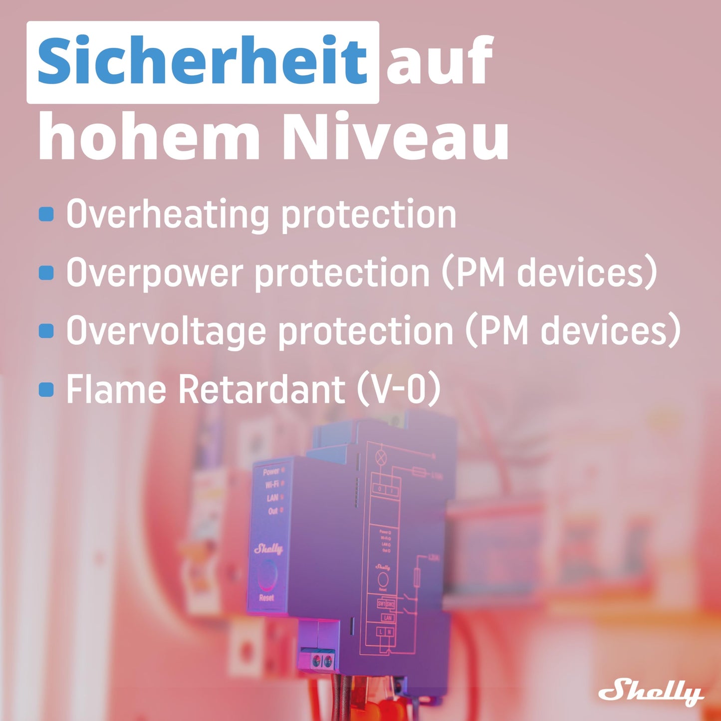 Shelly Pro 1 | LAN, WLAN 1-channel DIN rail smart switch with potential-free contacts - 16A | Light switch | Alexa & Google Home | iOS Android App | No Hub Required | Home automation - 3800235268001