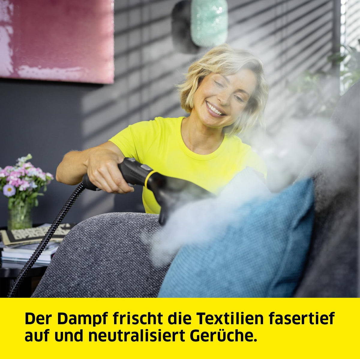 Kärcher steam iron for all ironable garments and home textiles such as curtains or pillowcases, for smoothing with steam and refreshing, original accessory for Kärcher steam cleaners. - 2.863-332.0