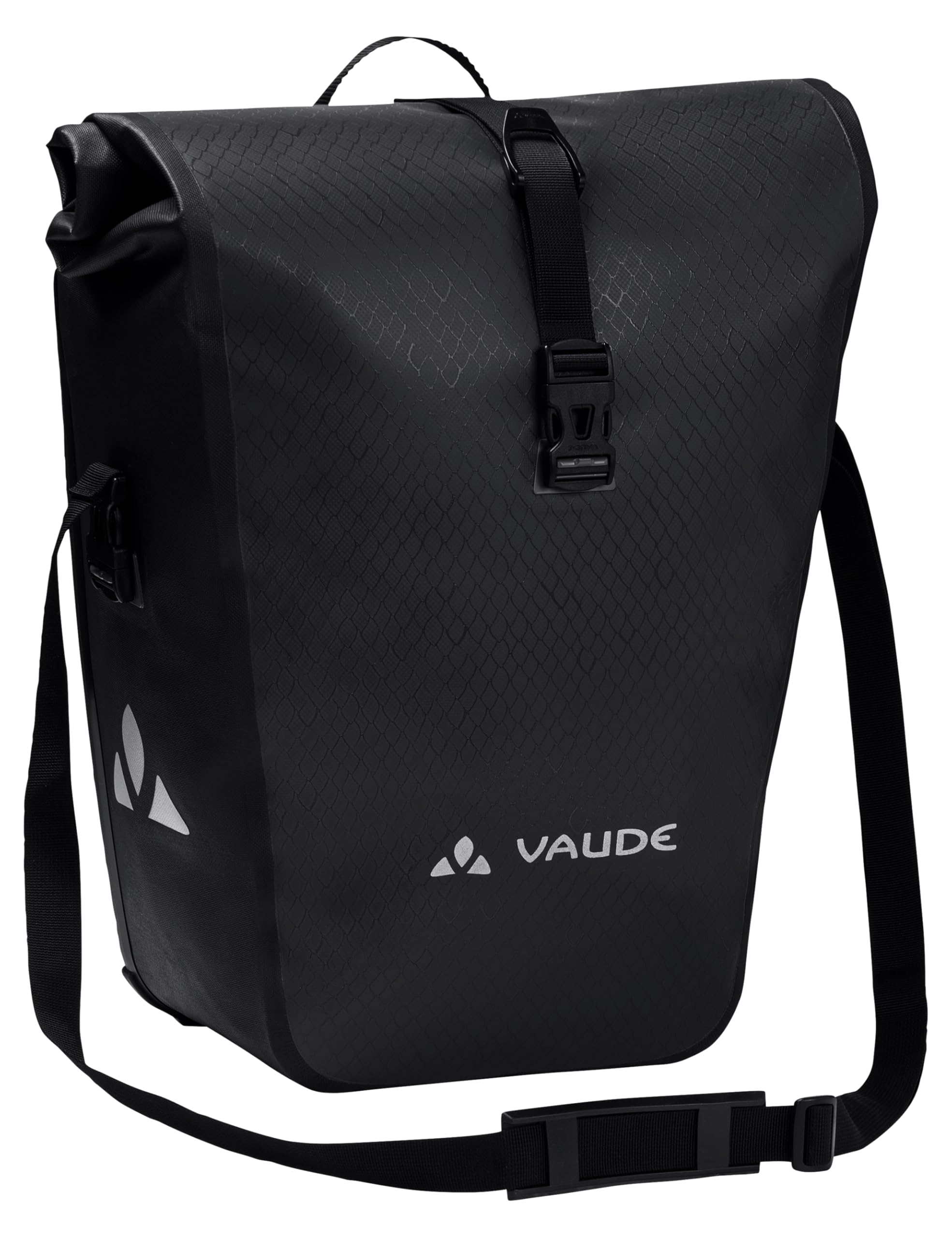 VAUDE bicycle bag for luggage rack Aqua Back Single 1 x 24 L, rear wheel bag waterproof, bicycle luggage rack bag at the back, easy attachment - Made in Germany, black - 12413