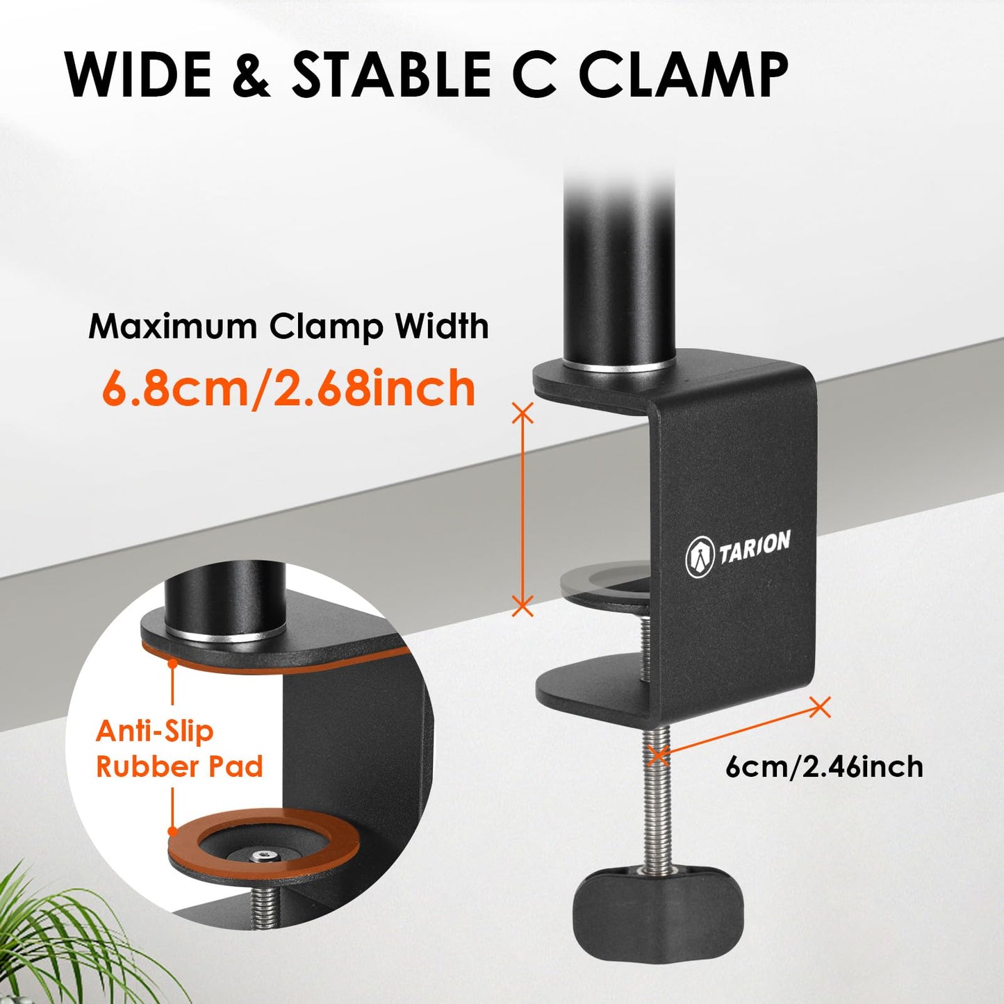 TARION Overhead Tripod Camera Table Tripod: Clamp Tripod Flexible Articulated Arm Table Mount with 1/4 Inch Screw for DSLR Cameras Ring Light Projector (L(TKA01, Improved Version)) - TKA01-L_Upgraded