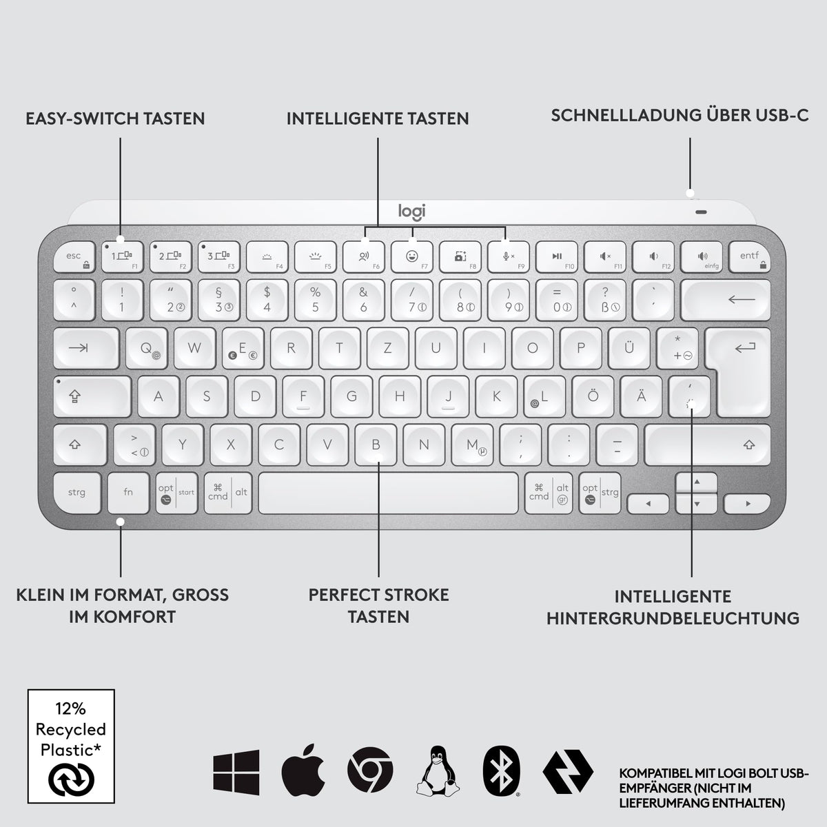 Logitech MX Keys Mini Wireless Keyboard - 920-010480