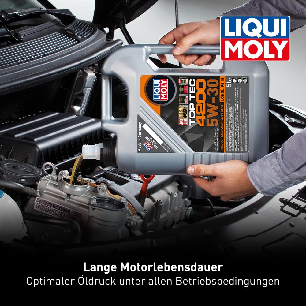 LIQUI MOLY Top Tec 4200 5W-30 New Generation | 5L | Synthesis technology engine oil | Item no.: 3707