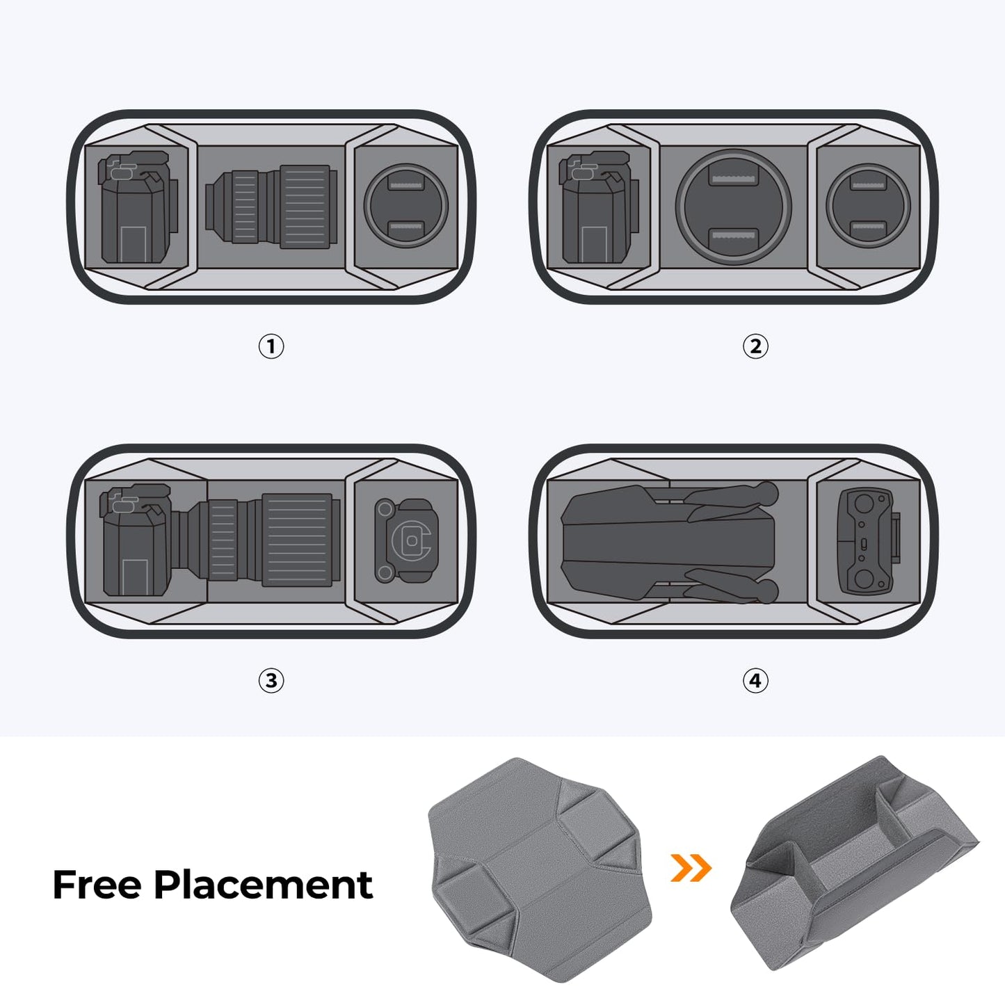 K&F CONCEPT Camera Backpack Shoulder Bag Square Bag Bags for Photographers Camera Rectangle Case Compatible with Canon/Nikon/Sony/DJI Mavic Drone Backpack - AU-KF13.157