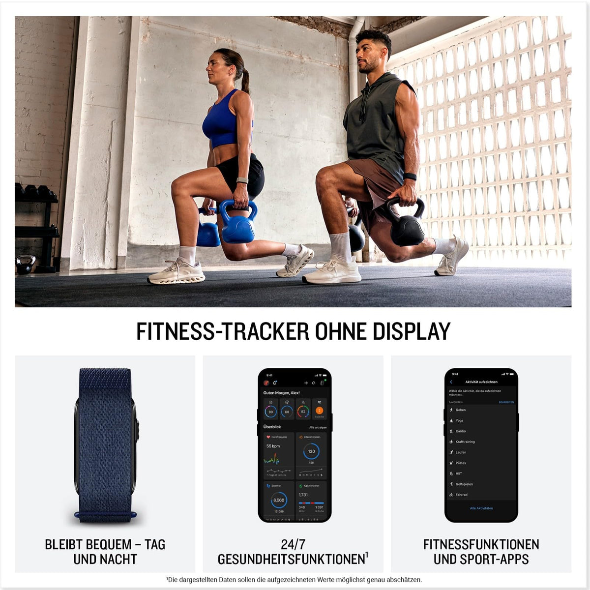 Garmin CIRQA Smart Band, Fitnesstracker fără display, L/XL, Albastru căpitan - 010-04675-03