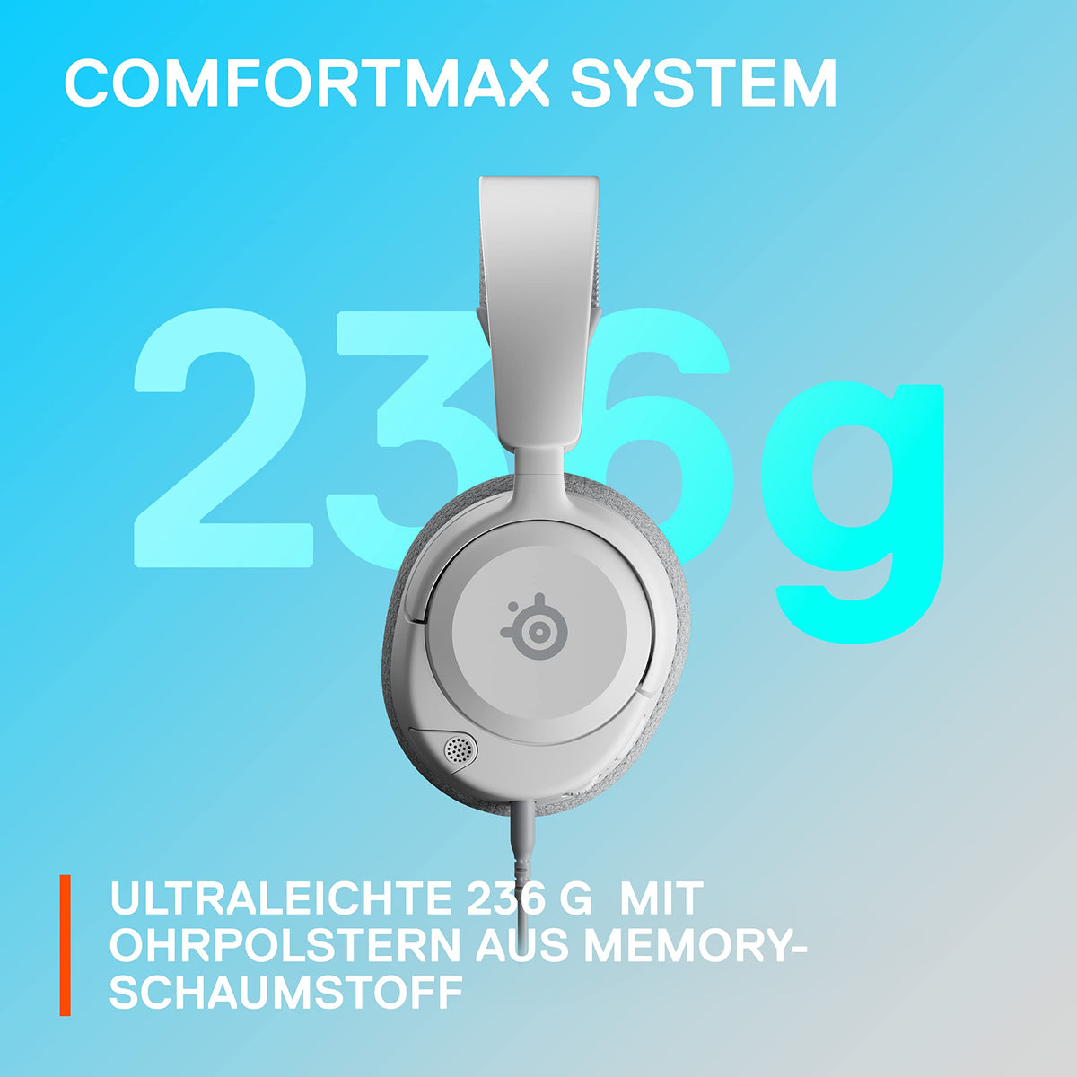 SteelSeries Arctis Nova 1P - Cască de gaming multi-sistem - Driver Hi-Fi - Sunet surround 360° - Perne pentru urechi din spumă cu memorie - Microfon cu anulare a zgomotului - PS5, PS4, PC, Xbox - Alb - 61612