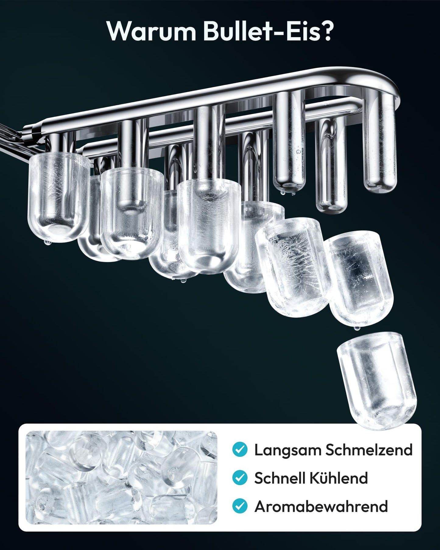 EUHOMY Ice cube machine, small ice cube machine, 9 ice cubes in 6 minutes, self-cleaning ice cube machine, with carrying handle and ice basket, 12 kg/day, suitable for kitchen, home, camping, RV, white - B0DG8Q7R6B