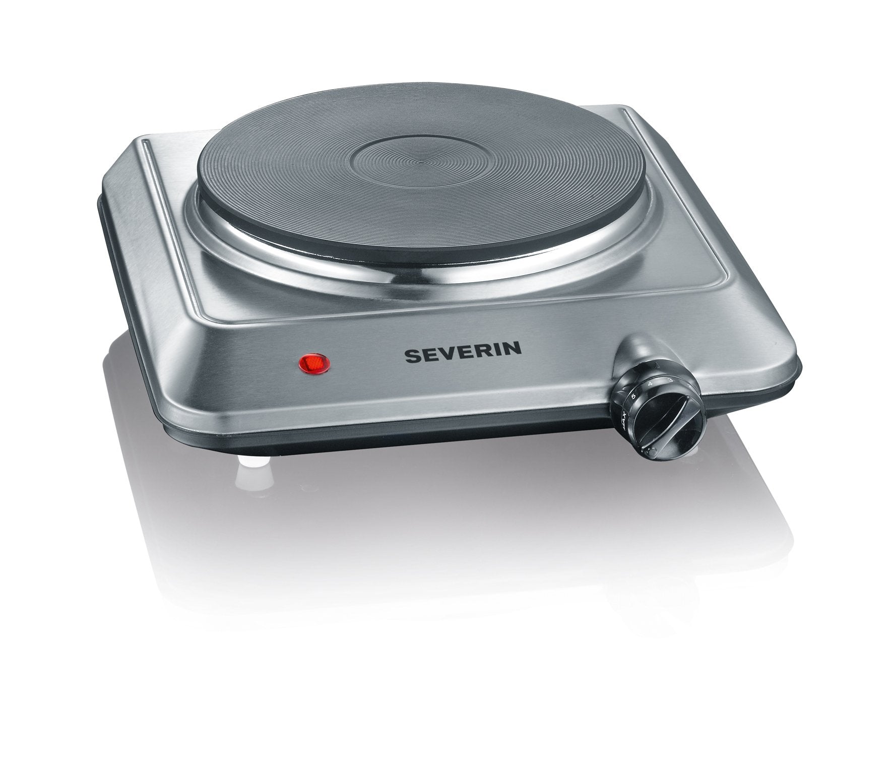 Severin Kp1092 Rechaud - Plită electrică 1500w - Diametru 18 Cm - Termostat Reglabil - Ideal pentru bucătării mici / Oțel Inoxidabil - KP