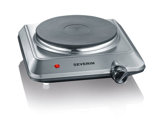 Severin Kp1092 Rechaud - Plită electrică 1500w - Diametru 18 Cm - Termostat Reglabil - Ideal pentru bucătării mici / Oțel Inoxidabil - KP