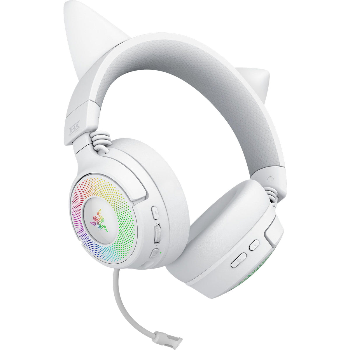Razer Kraken Kitty V3 Pro - Wireless RGB Kitty Headset for Gaming - Reactive Streaming Cat Ears - Triforce 40mm Drivers - Hyperspeed Wireless & Bluetooth - THX Spatial Audio | White - RZ04-05170400-R3M1