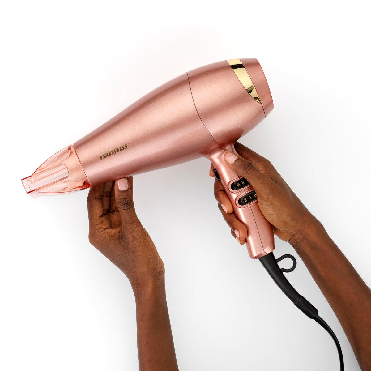 BaByliss Uscător de păr Rose Gold – 2100W Uscător profesional Ionic, uscător de călătorie ușor, uscare rapidă datorită tehnologiei ceramice, 3 niveluri de temperatură și 2 viteze, argintiu, 5336PE - 5336PSDE