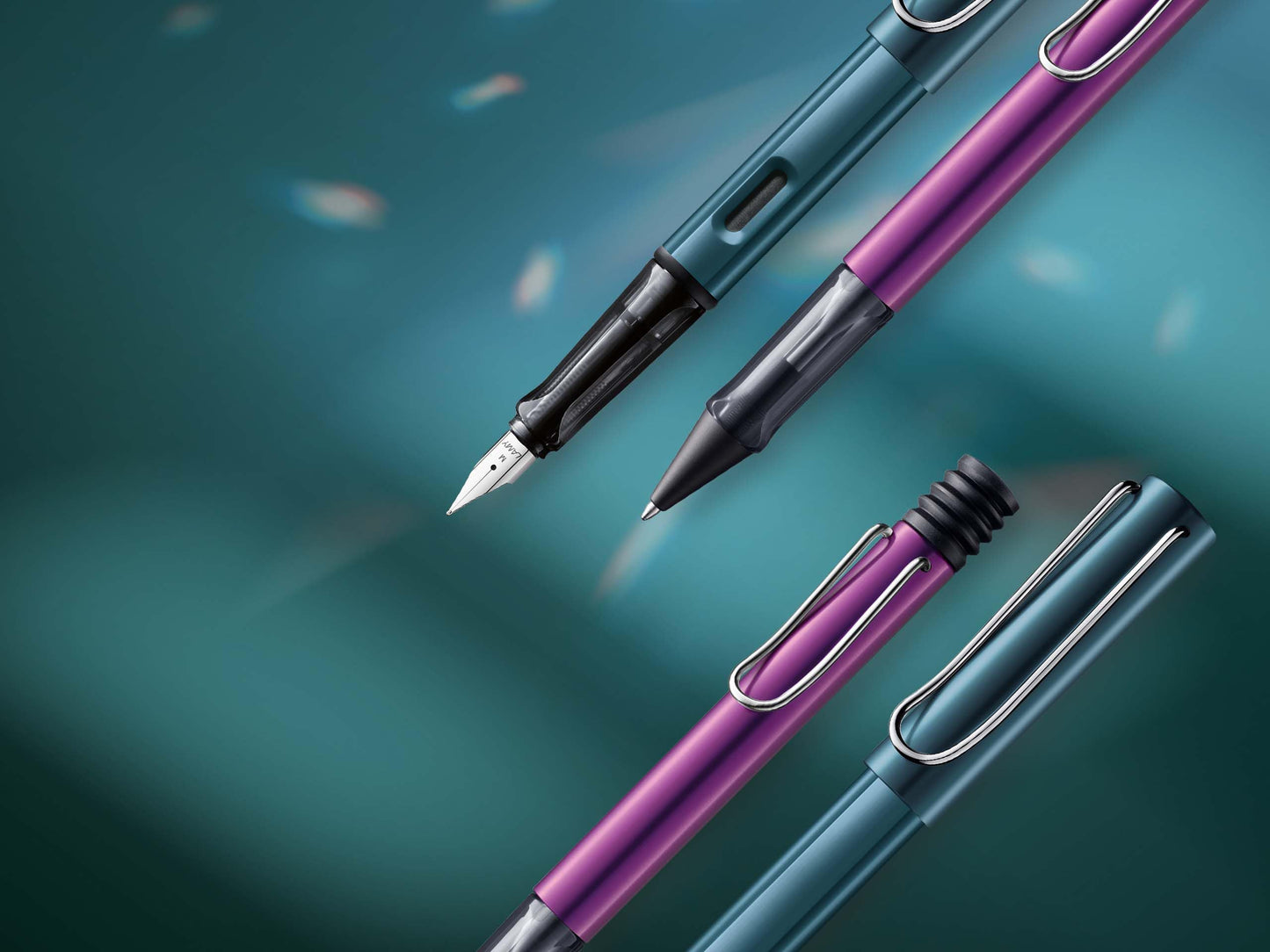 Lamy AL-star tourmaline fountain pen with polished steel nib in line width M - 1234721