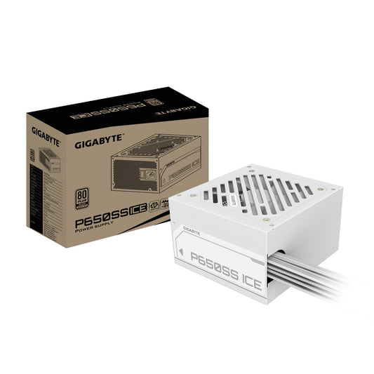 GIGABYTE P650SS Ice Sursă de alimentare - PCIe 5.0, 80 Plus Silver, design complet modular, ventilator de 120 mm, compatibil ATX 3.0, priză EU - GP-P650SS