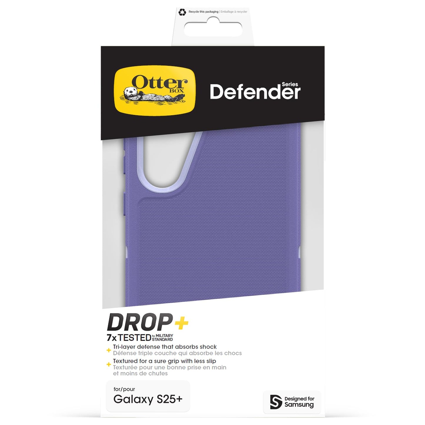OtterBox Defender Case for Samsung Galaxy S25+ Shockproof Drop Proof Ultra Heavy Duty Protective Case 7X Military Grade Tested Purple - 77-97617