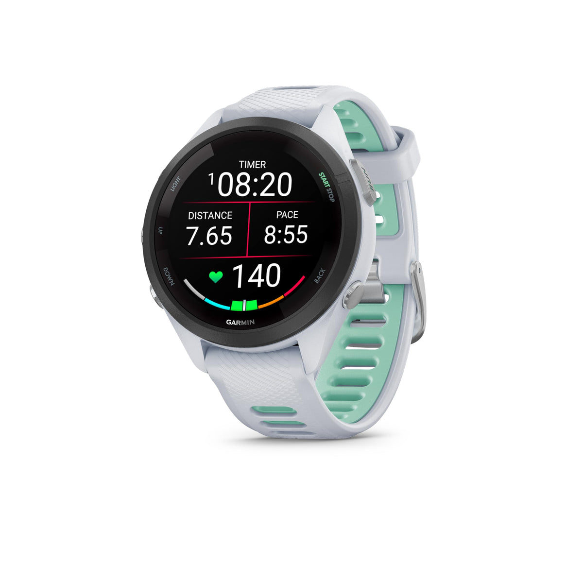 Forerunner 265S 42mm - Ceas de alergare, display AMOLED de 1,1", autonomie a bateriei de 15 zile, 30+ aplicații sportive, analiză de antrenament, funcții speciale pentru alergare, pregătire pentru antrenament, funcții avansate de somn, GarminMusic -