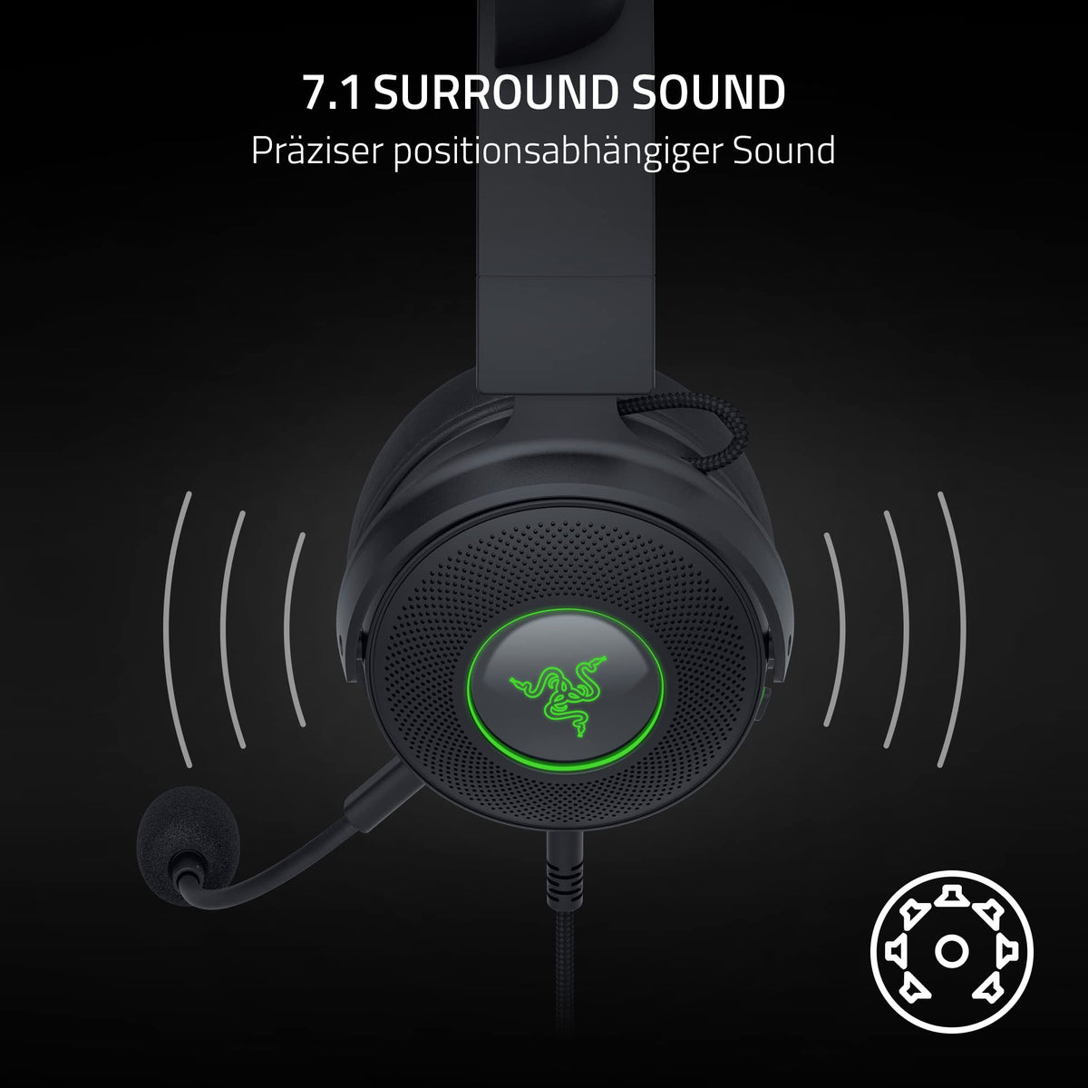 Razer Kraken Kitty V2 Pro - Wired RGB headset with interchangeable ear cups and reactive stream lighting (TriForce Titanium 50mm drivers, HyperClear cardioid microphone) Black - RZ04-04510100-R3M1