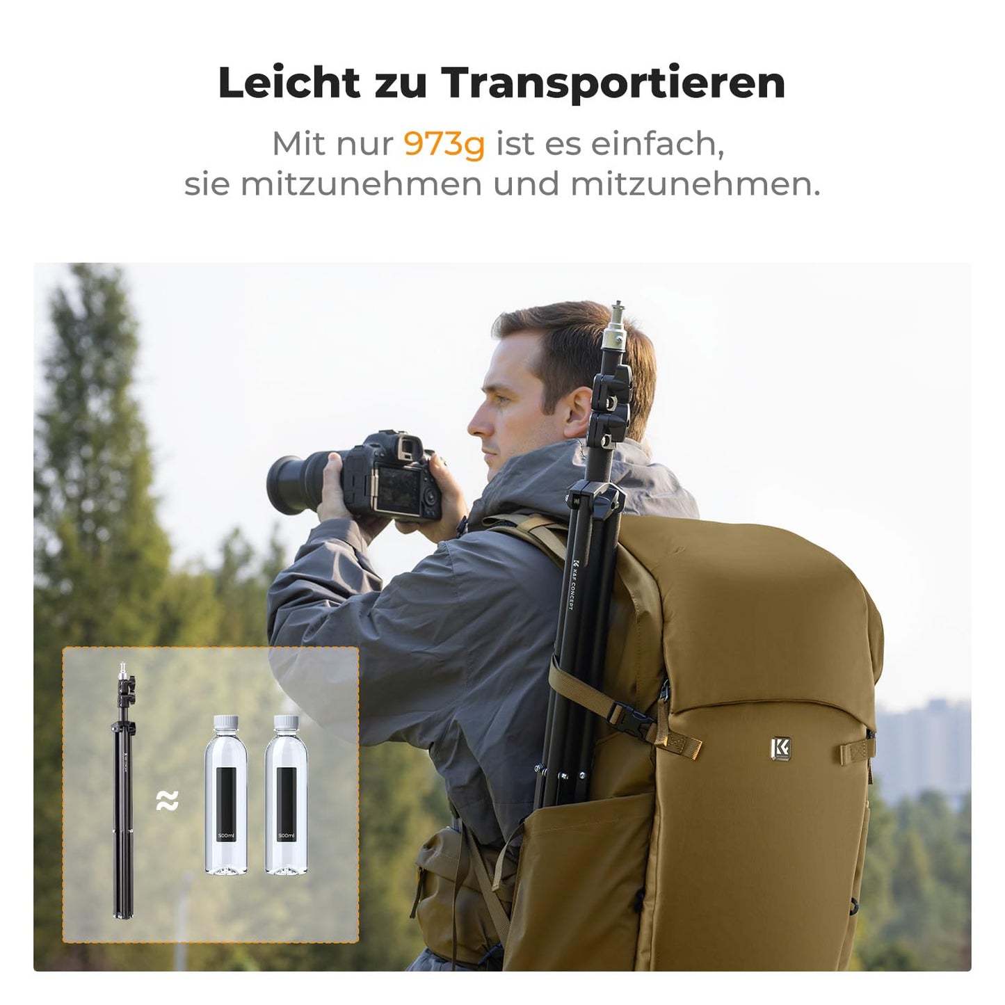 K&F CONCEPT 200CM Metal Photography Light Stand with Tripod Bag & 1/4" Srew - KF34.041U