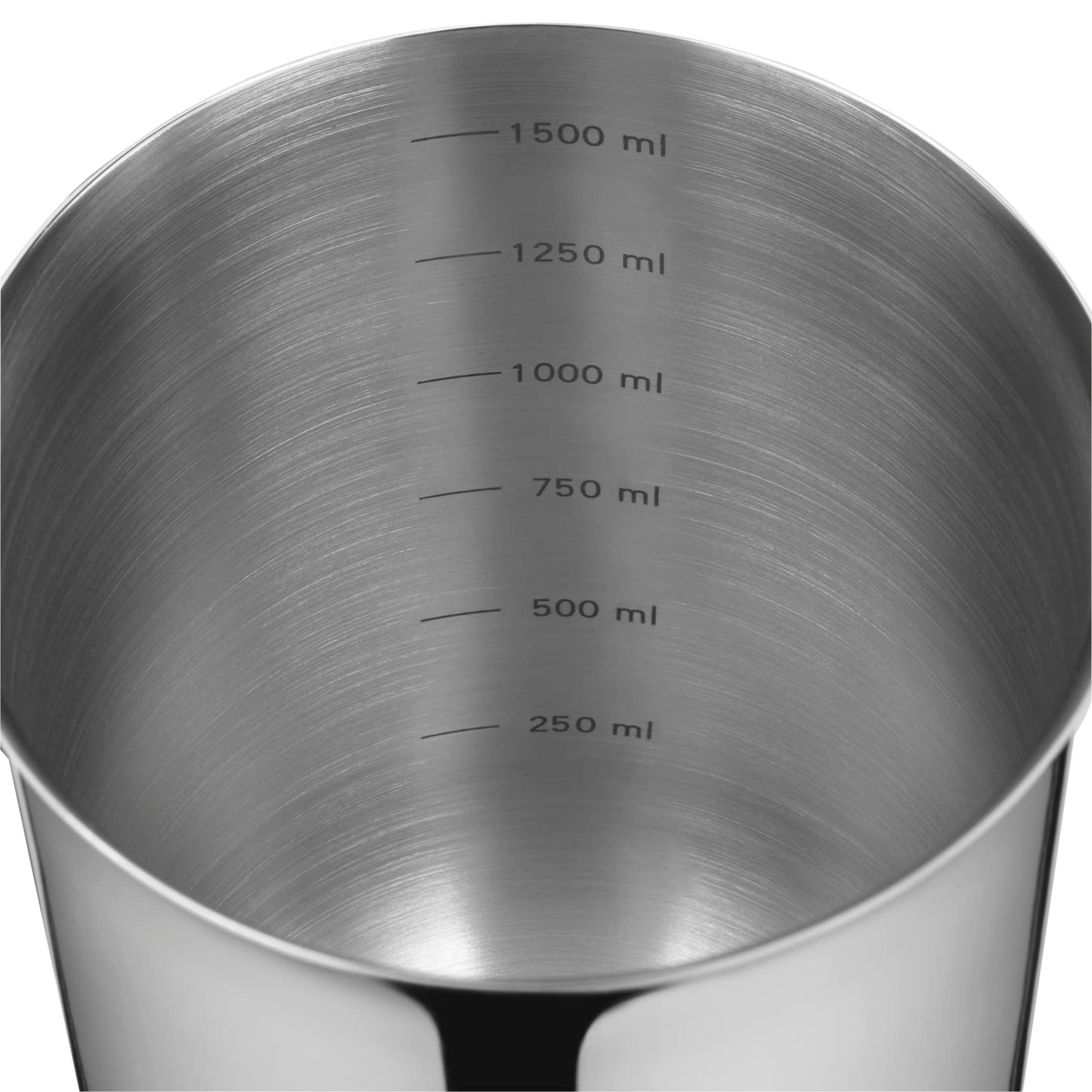 WMF Function Bowls mixing bowl 1.5l, mixing bowl with handle, polished Cromargan stainless steel, stainless steel measuring cup, internal scaling, dishwasher safe - 0645676030